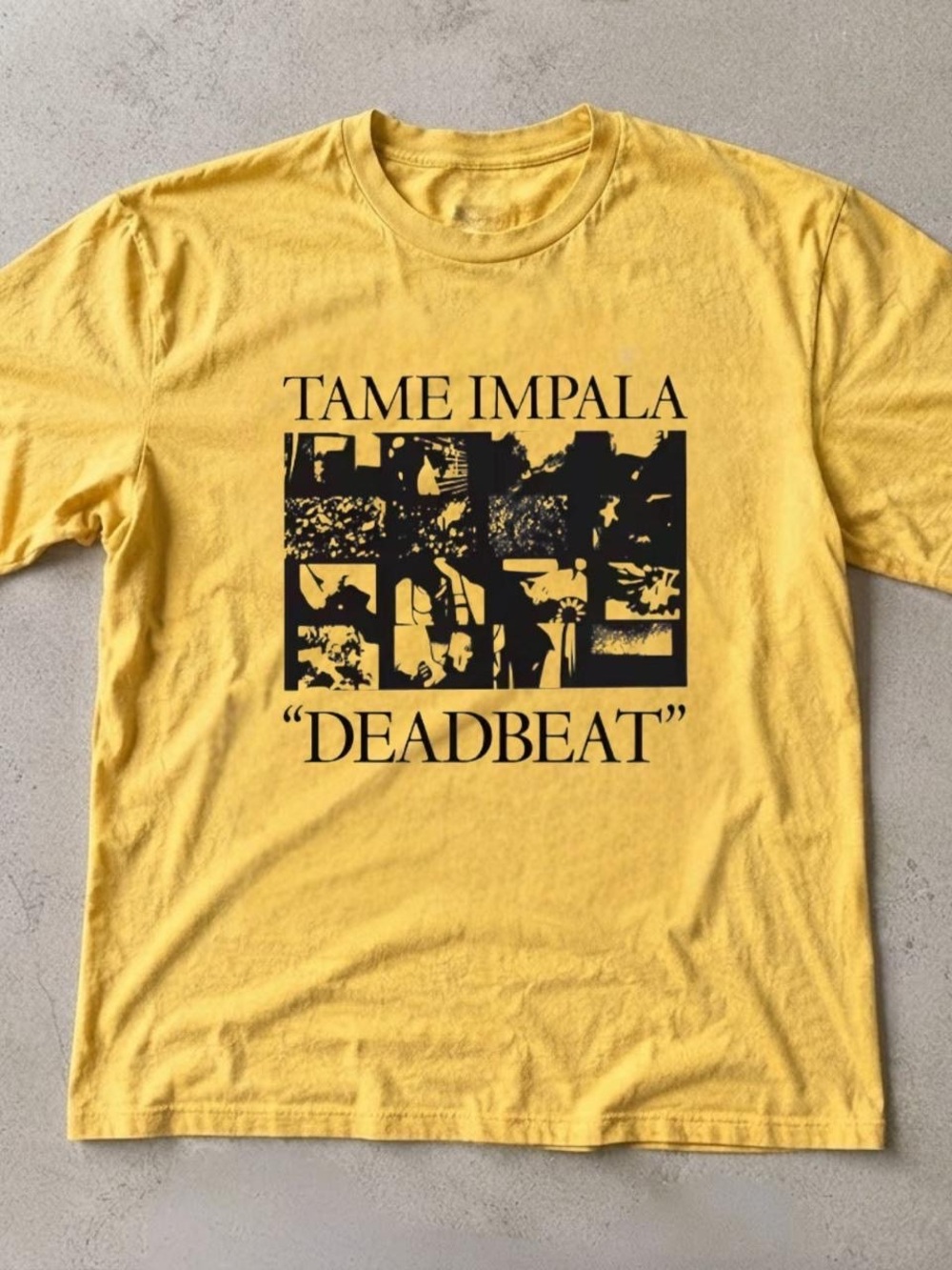 Gildan Yellow Tame Impala "Deadbeat" Graphic Tee